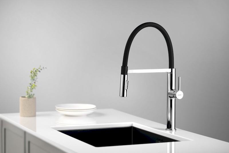 ATON stojánková dřezová baterie se sprškou, chrom EV125