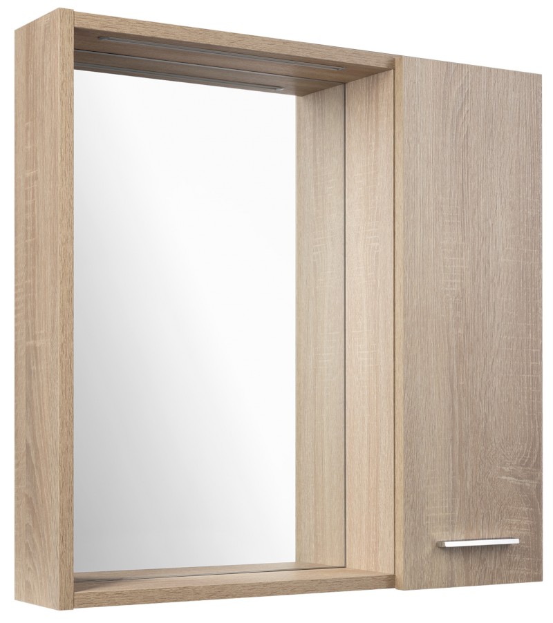 ZOJA/KERAMIA FRESH STRIP galerka s LED osvětlením, 60x60x14cm, pravá, dub platin 45028S