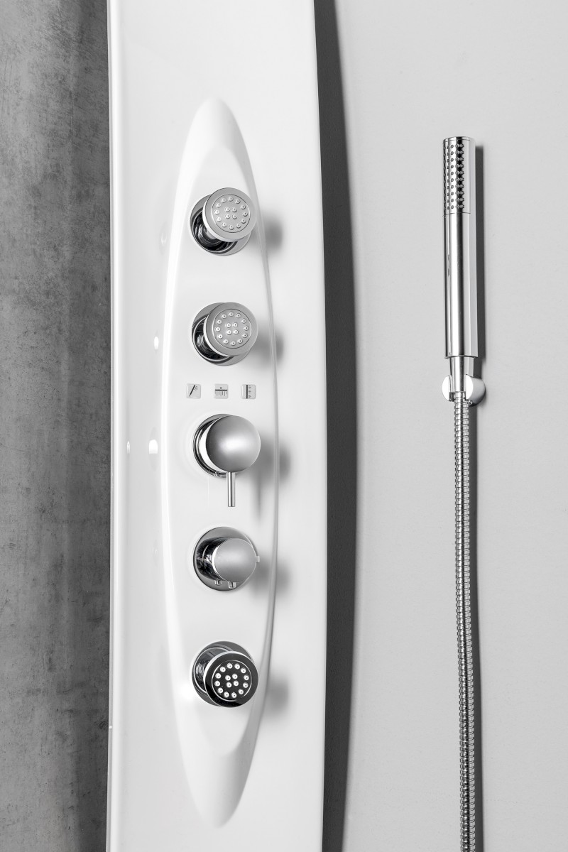 MOLA termostatický sprchový panel rohový 210x1300mm, bílá 80372