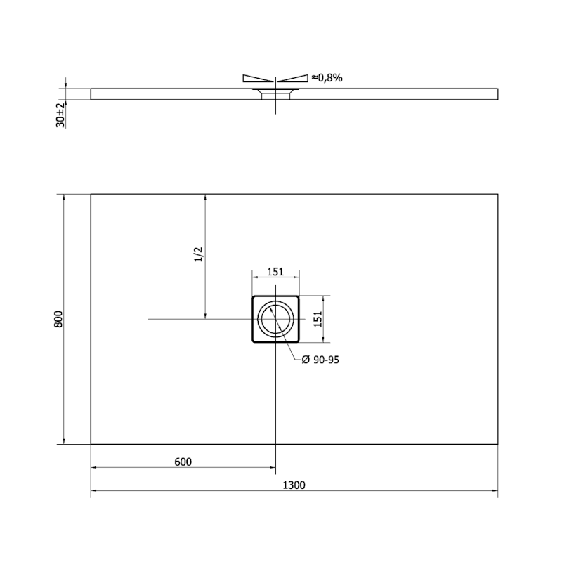 FLEXIA vanička z litého mramoru s možností úpravy rozměru, 130x80cm, šedá mat 72899.31