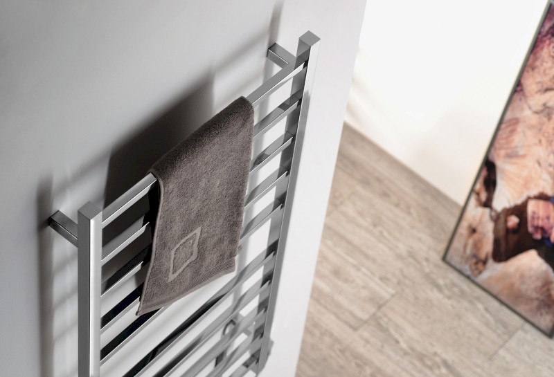 ESKINADO elektrický sušák ručníků, hranatý, 620x1160 mm, 120 W, nerez lesk ER430V