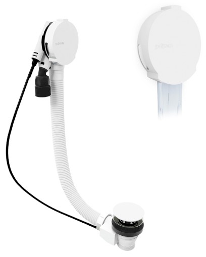 Vanová souprava s napouštěním, bovden, délka 1000mm, zátka 72mm, bílá 71855.10