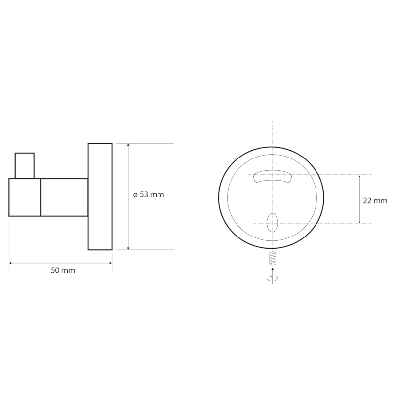 X-ROUND E háček, chrom XR205