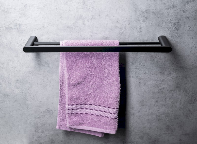 FLORI dvojitý držák ručníků 600mm, černá mat RF011/15