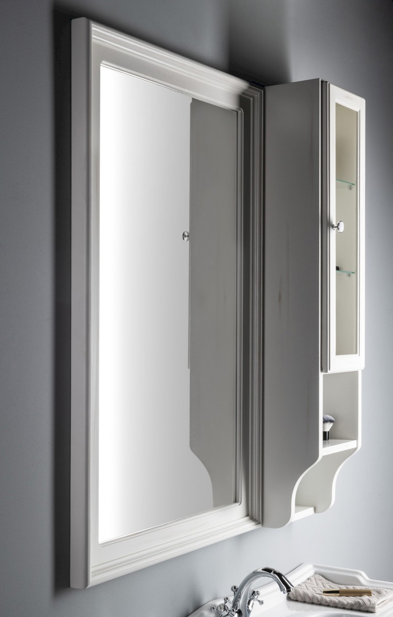 RETRO skříňka k zrcadlu 25x115x20cm, pravá, starobílá 1688