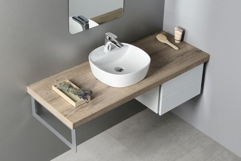 LUGANO keramické umyvadlo na desku, Ø 40 cm, bílá AR491