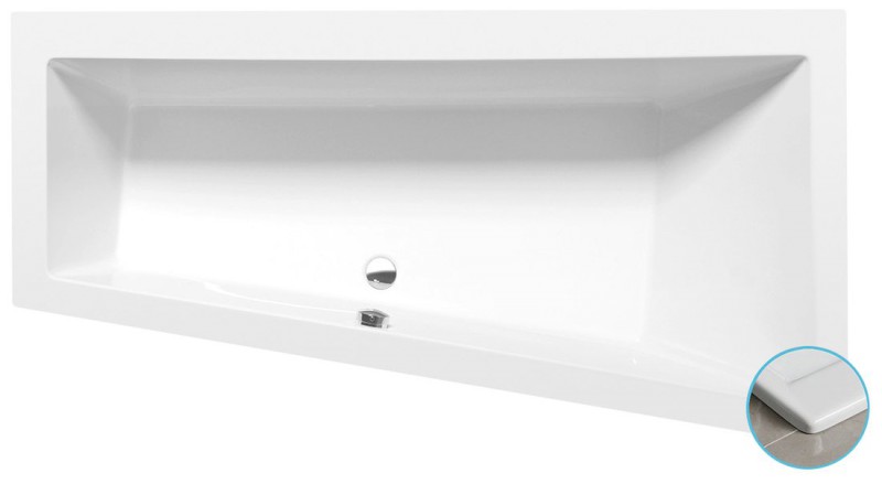 ANDRA R SLIM asymetrická vana 180x90x45cm, bílá 78771S
