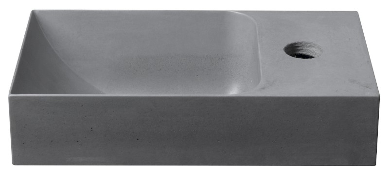 PICCOLINO betonové umývátko 30,8x17cm, baterie vpravo, šedá mat PK30517
