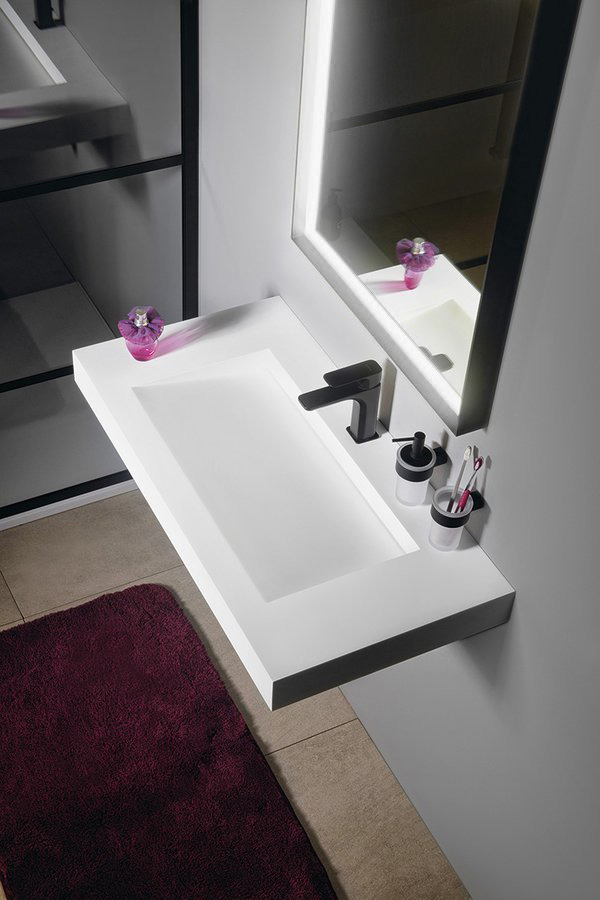 SORT zrcadlo s LED osvětlením 60x80cm, černá mat ST080