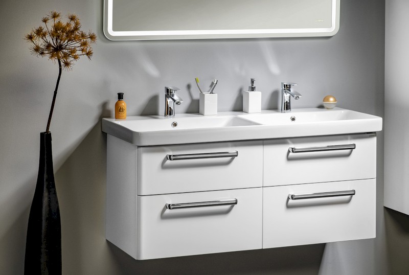 THEIA dvojumyvadlová skříňka 116x50x44,2cm, 4xzásuvka, bílá TH120-3030