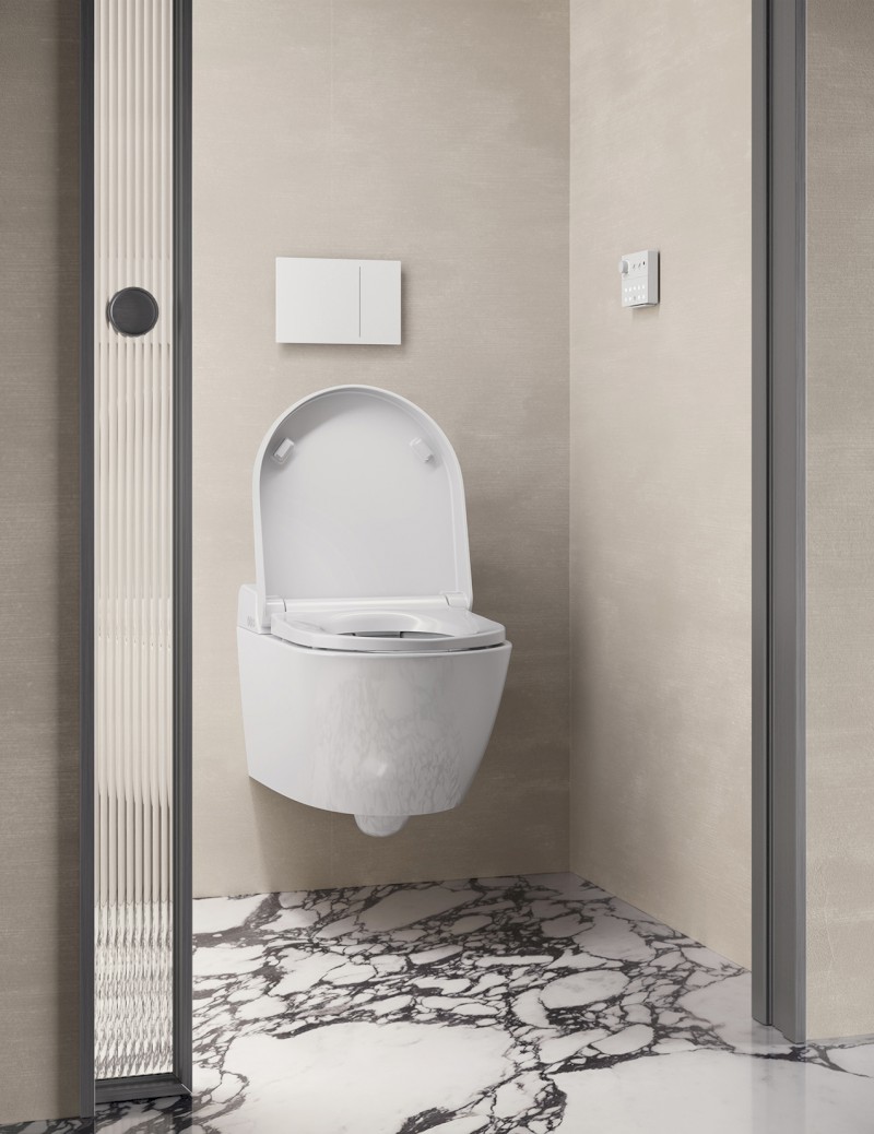 WCLEAN závěsné WC Swirlflush s integrovaným elektronickým bidetem, bílá Extraglaze 7418K11