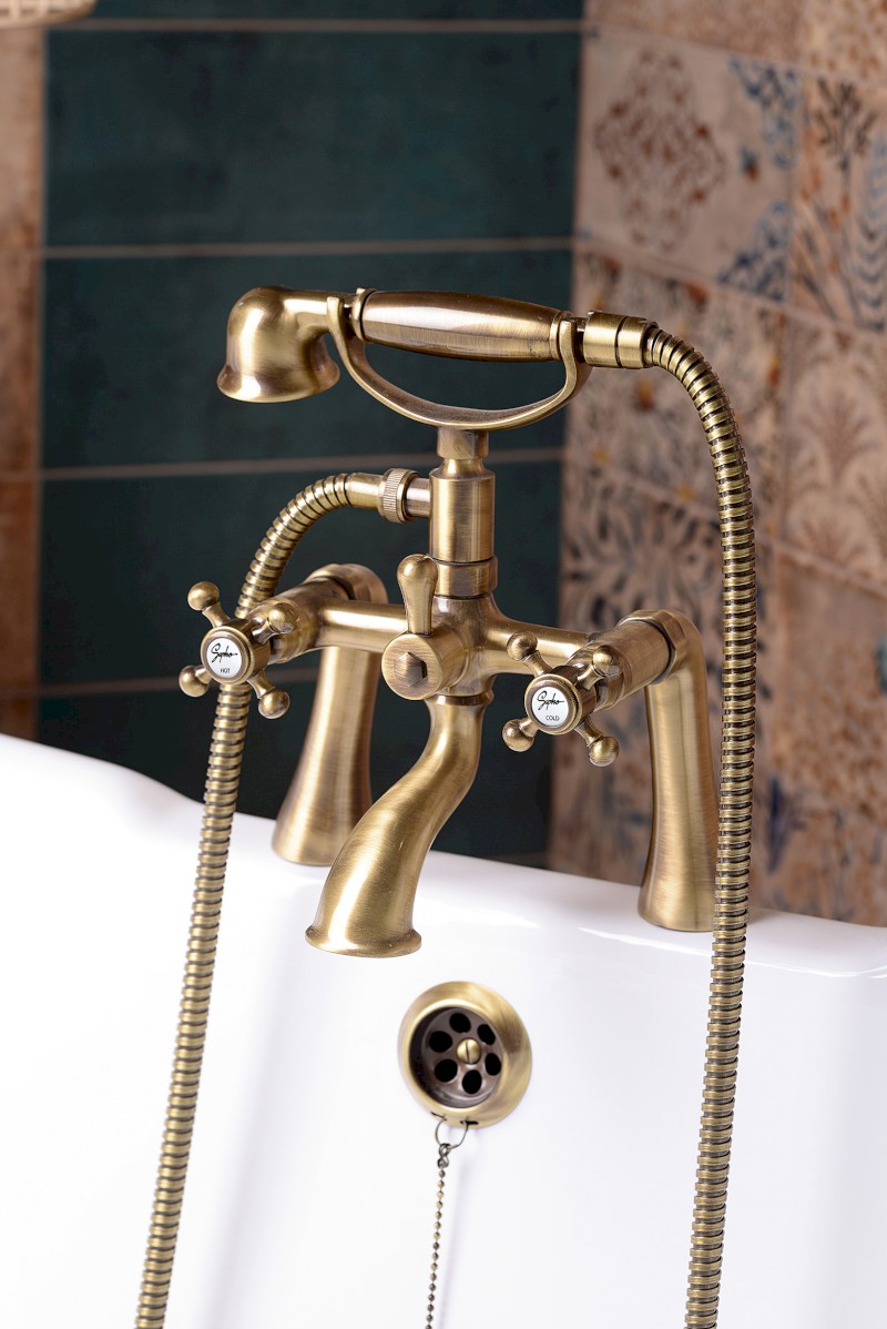 ANTEA připojení pro instalaci vanové baterie na okraj vany (pár), bronz 9856