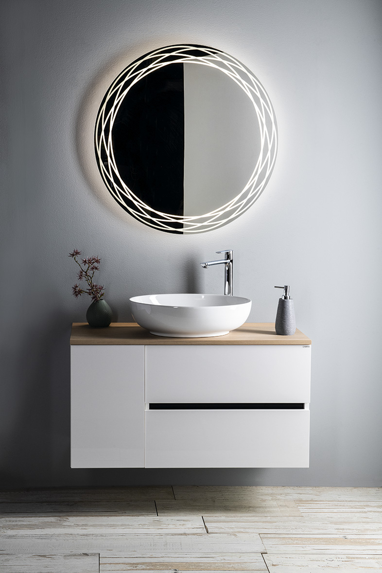 ODETTA umyvadlová skříňka 67x50x43,5cm, bílá lesk DT070-3030