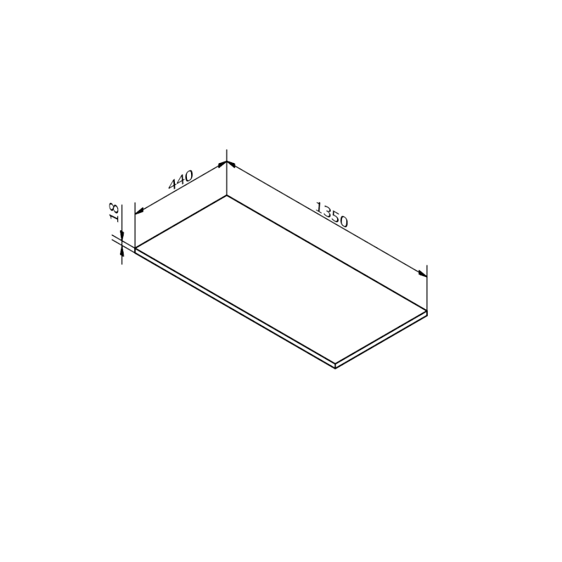 Deska DTDL 1350x18x440mm, antracit matný DT135-3434