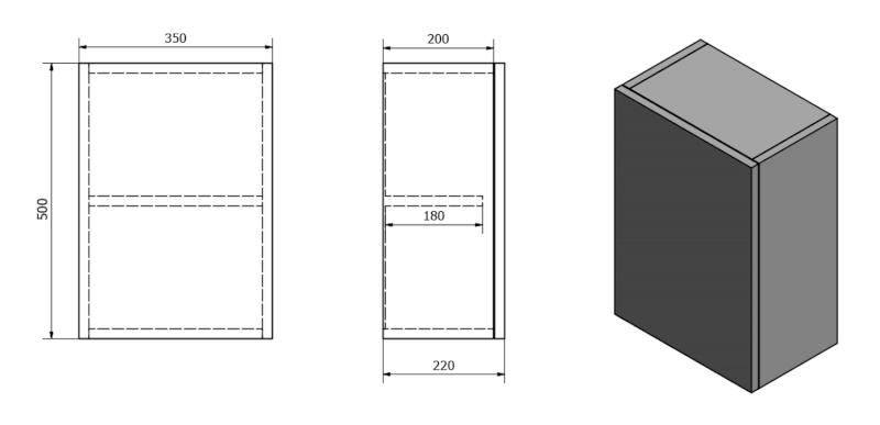 TREOS skříňka horní dvířková 35x50x22cm, pravá/levá, dub Collingwood TS040-1919