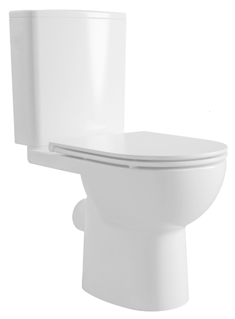 TAVON WC kombi mísa, Rimless, 61x35,5 cm, zadní odpad, bílá PB106-111