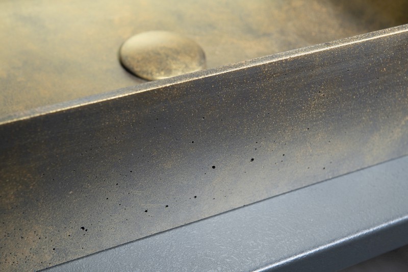 FORMIGO betonové umyvadlo na desku, 47,5x36,5cm, zlato mat FG118