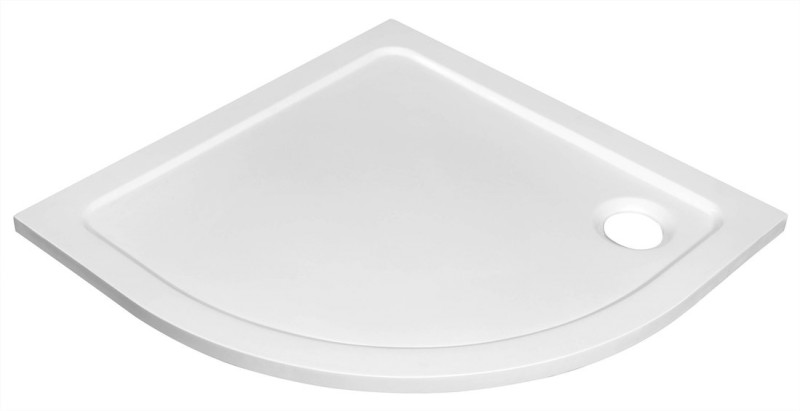 TECMI sprchová vanička z litého mramoru, čtvrtkruh 90x90cm, R550, bílá PQ559