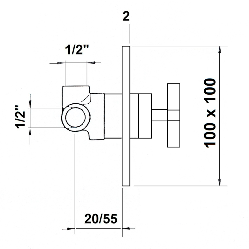 TRAX podomítková sprchová baterie, 1 výstup, chrom 655