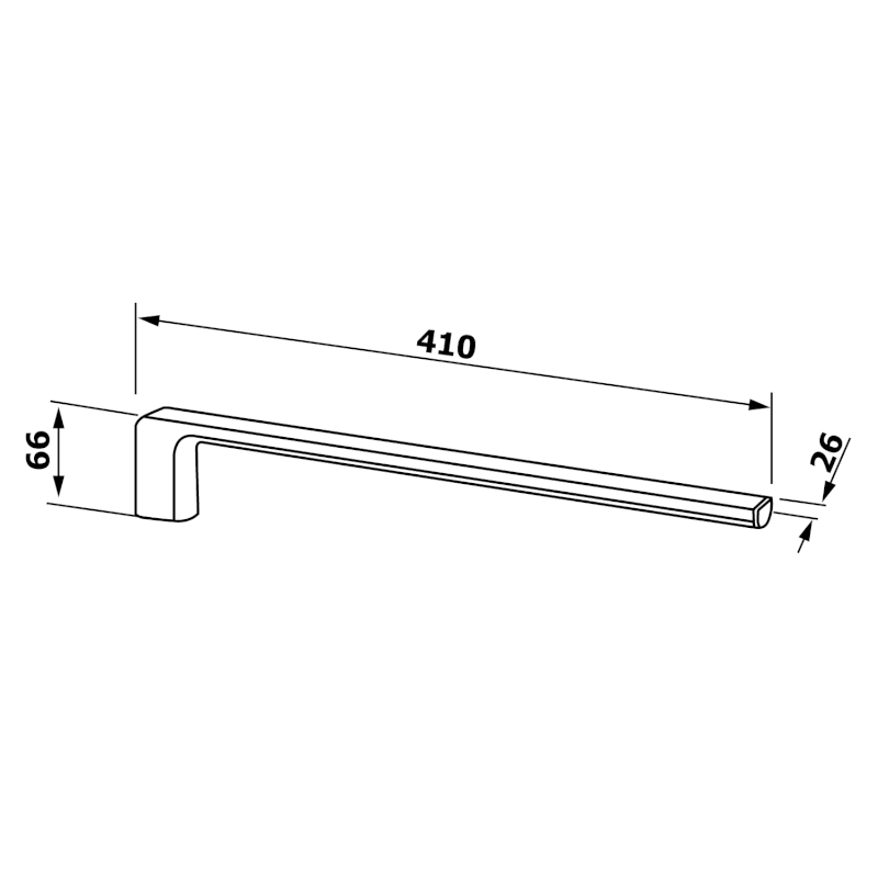 PIRENEI pevný držák ručníků 410mm, chrom PI2213