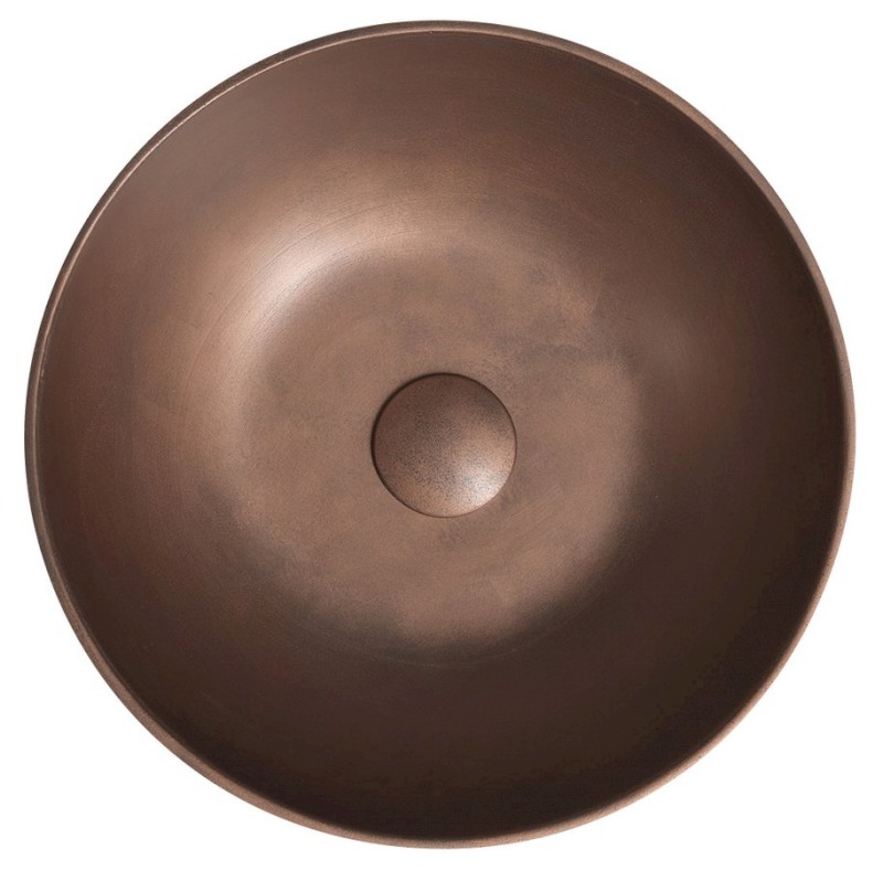 FORMIGO betonové umyvadlo na desku, Ø 39cm, měď mat FG320