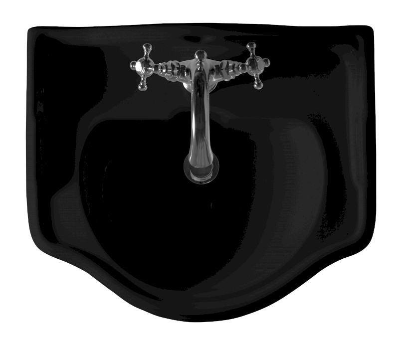 RETRO keramické umyvadlo 56x46,5cm, černá mat 104531