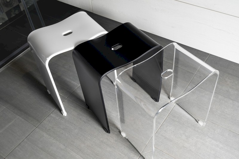 TRENDY koupelnová stolička 40x48x27,5cm, bílá mat A211101