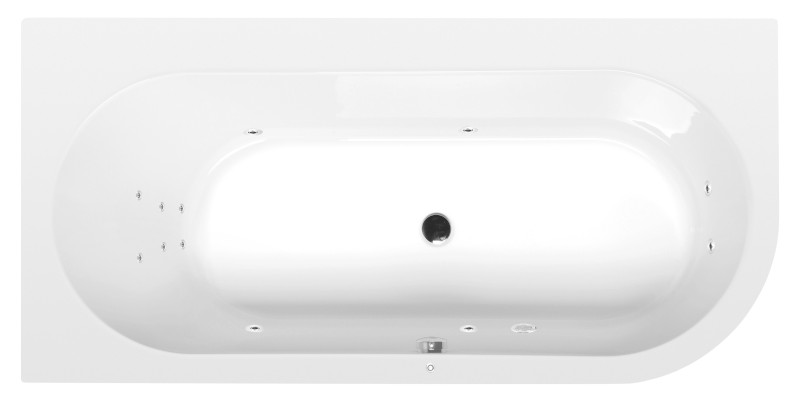 ASTRA L hydromasážní vana, 165x80x48cm, Attraction Hydro, chrom 33611.3010
