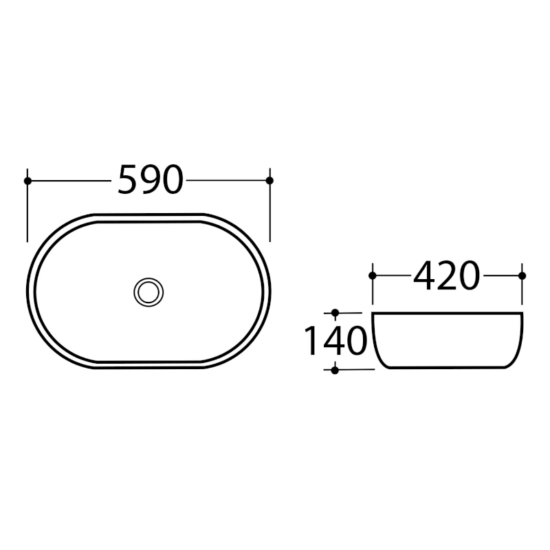 DALMA keramické umyvadlo na desku, 59x42cm, marfil MM427