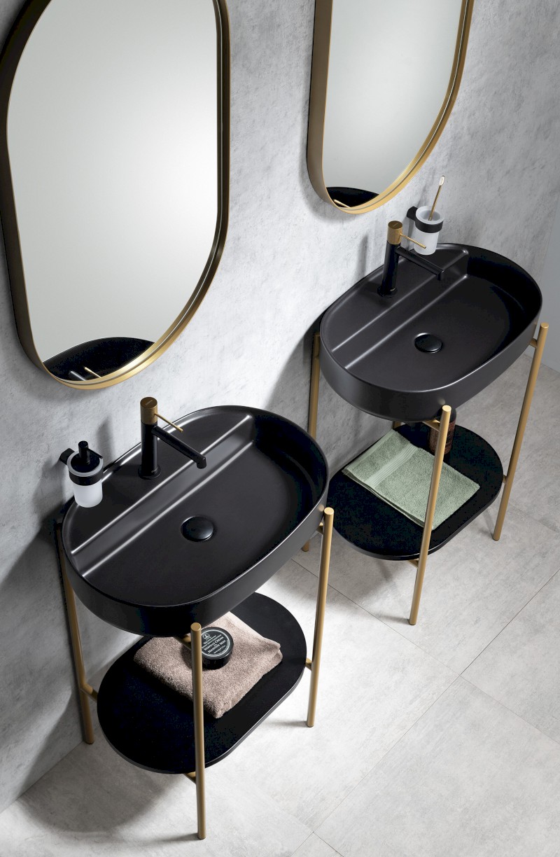 PUNO podstavec pod umyvadlo 550x795x396mm, zlato mat SKA590-5