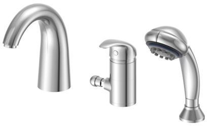 KASIOPEA tříprvková baterie na okraj vany, chrom 1107-30