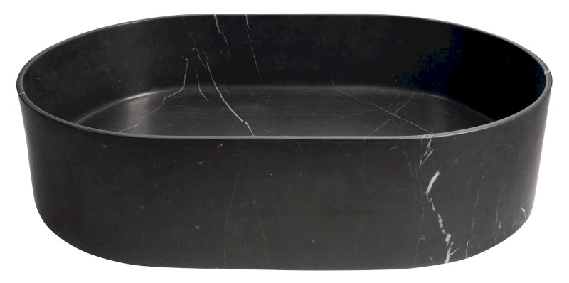 BLOK kamenné umyvadlo na desku, 55x37cm, matný černý Marquin 2401-51