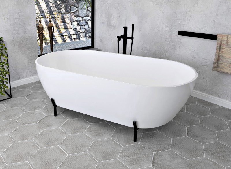 REDUTA volně stojící vana litý mramor 150x75x46cm, bílá 72843