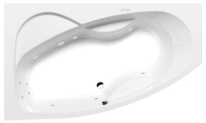 MAMBA L hydromasážní vana, 170x100x44cm, Highline Hydro, chrom 76111.5010