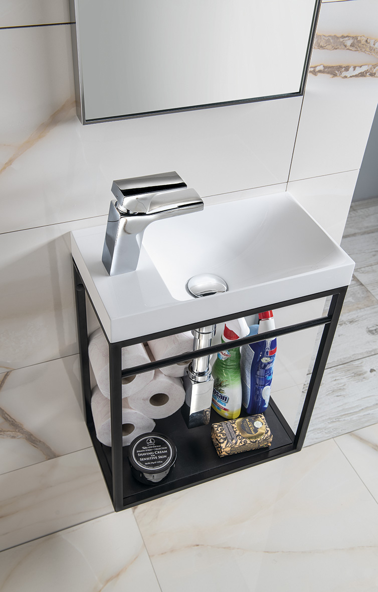 CREST konzole s policí, 39,5x45x21,7cm, černá mat AR402