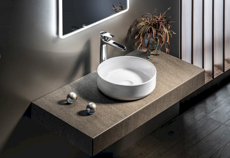 INFINITY ROUND keramické umyvadlo na desku, průměr 36cm, bílá 10NF65036