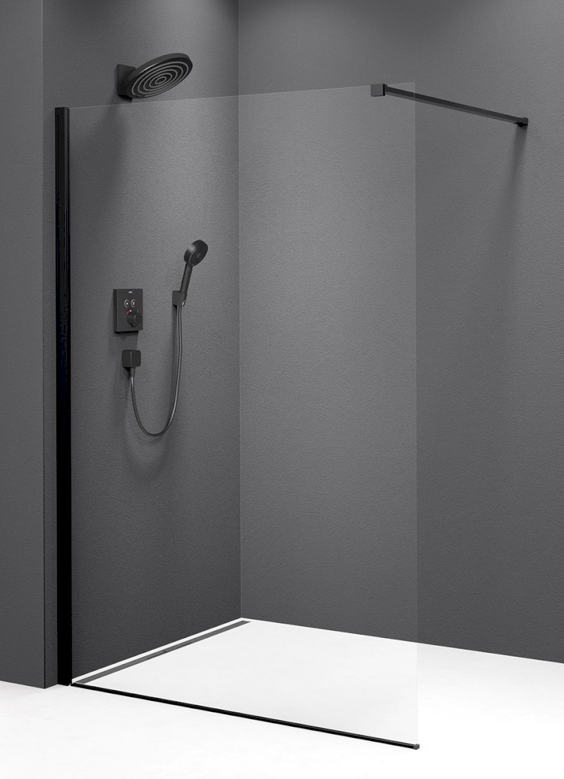 MODULAR SHOWER BLACK jednodílná zástěna pevná k instalaci na zeď, 900 mm MS1-90B