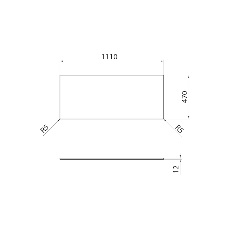 CIRASA deska Rockstone 111x1,2x47cm, bílá mat CRR111-0101