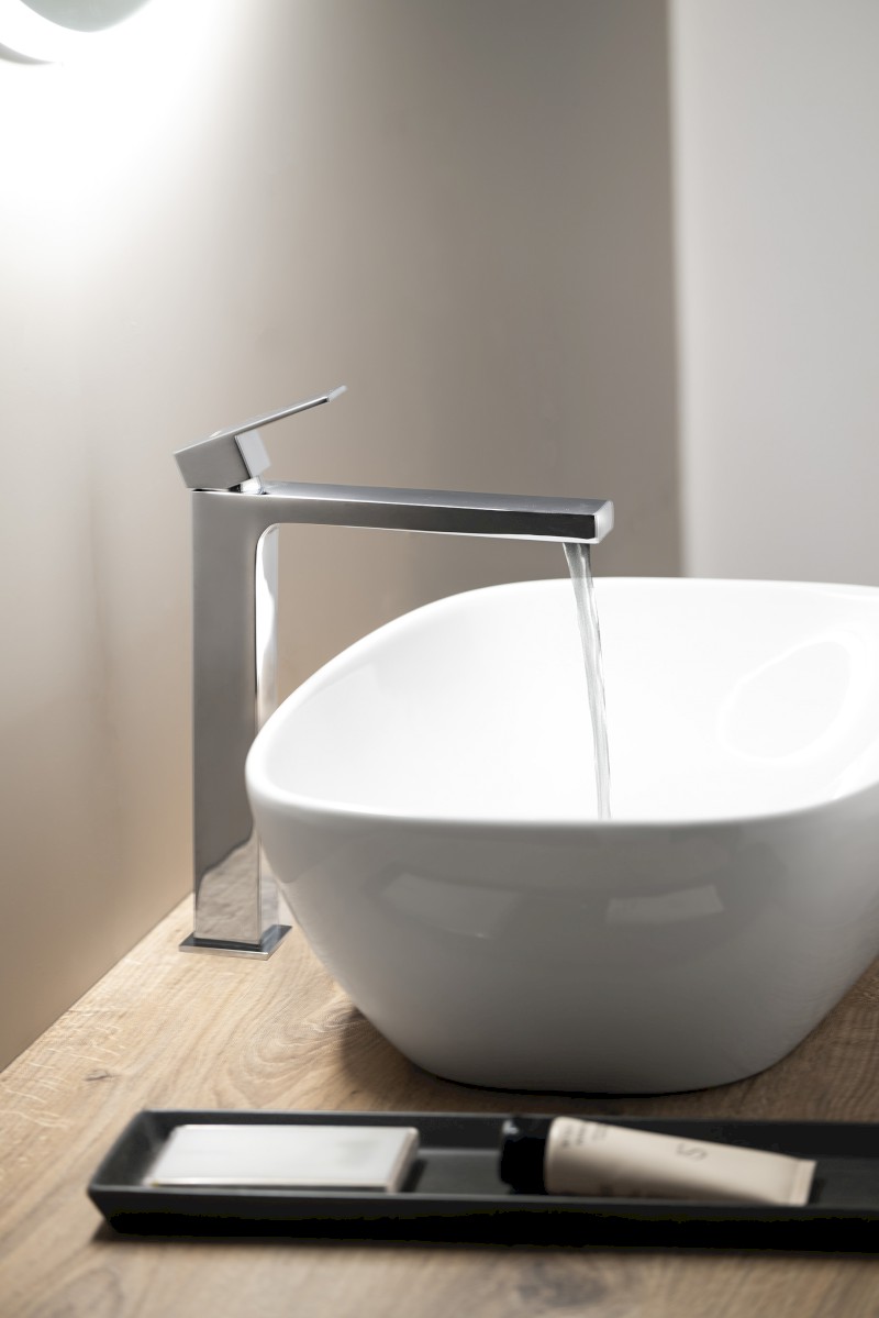 CUBEMIX stojánková umyvadlová baterie vysoká, chrom CM006