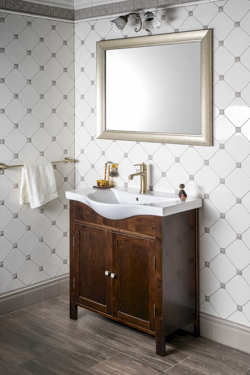 AMBRA umyvadlová skříňka 75,5x82x34,5cm, mořený smrk AB8040