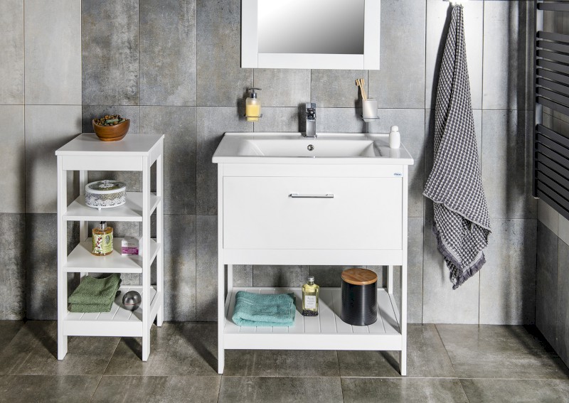 ETIDE policový regál 36x86x36 cm, bílá mat ET086