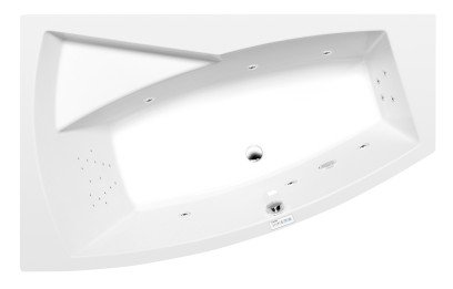 EVIA L hydromasážní vana, 160x100x47cm, Highline Hydro, chrom 11611.5010