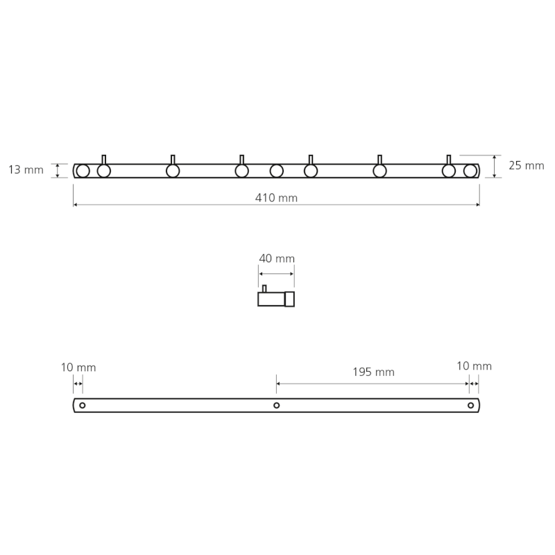 X-ROUND E šestiháček, chrom XR206