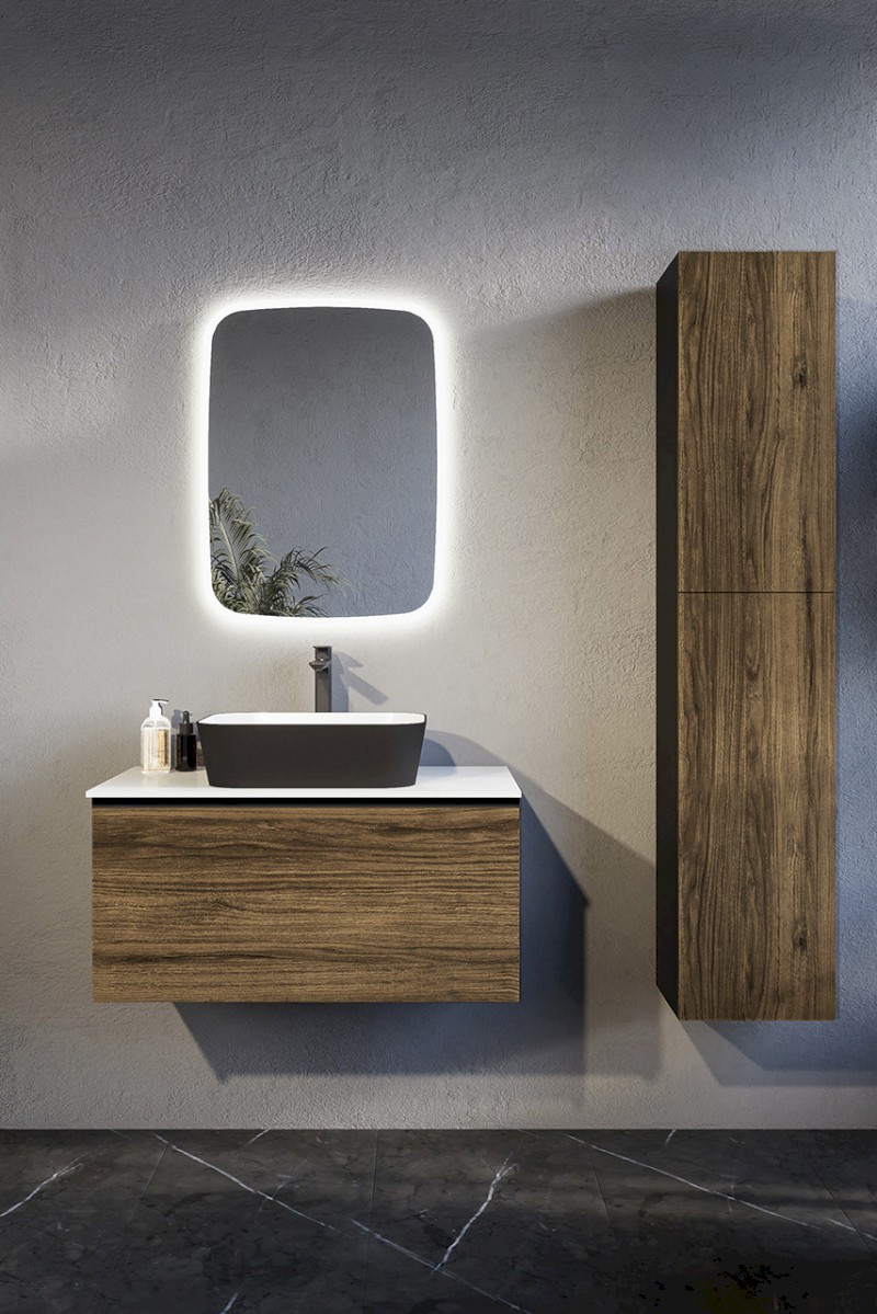 LOREA umyvadlová skříňka 80x44x51,2cm, 1x zásuvka, dub alabama/bílá mat LE080-2231