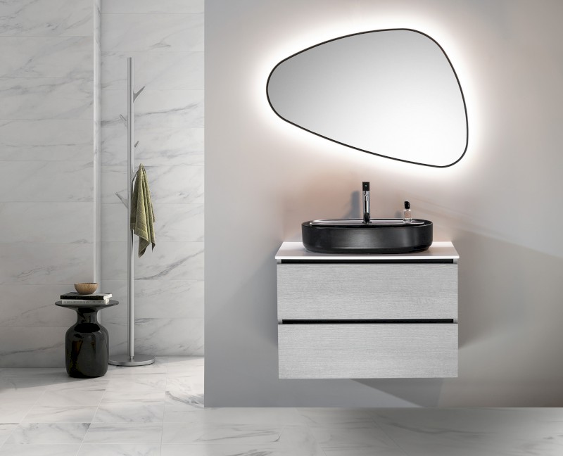 INFINITY OVAL keramické umyvadlo na desku, 60x40cm, černá mat 10NF65060-2N