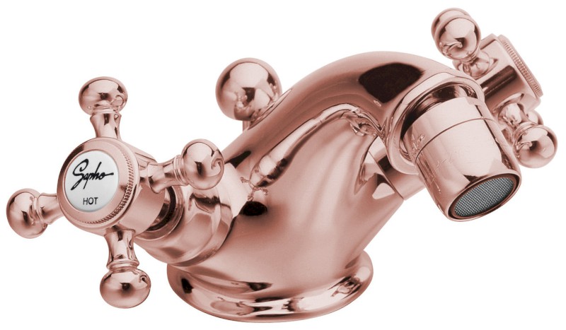 ANTEA stojánková bidetová baterie s výpustí, růžové zlato 3187