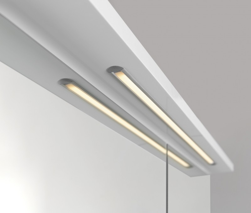 KAWA STRIP galerka s LED osvětlením 80x70x22cm, bílá WGL80S