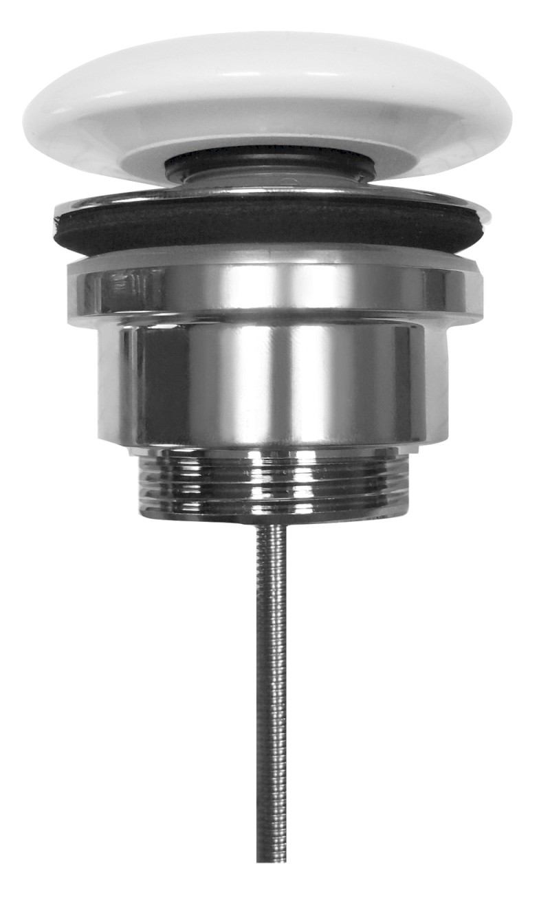 Umyvadlová výpust 5/4“, click-clack, velká zátka, 5-65mm, keramika bílá 923301