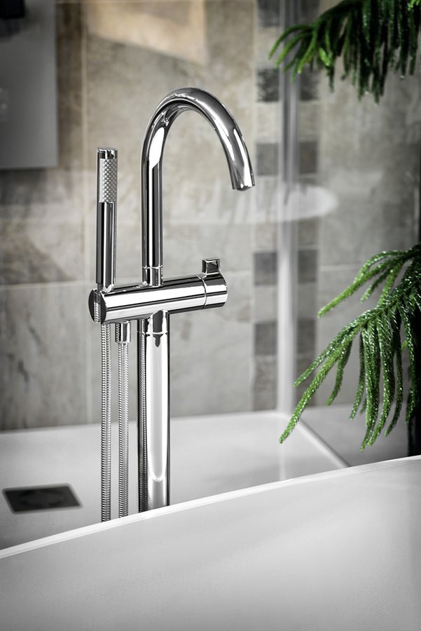 Vanová baterie s připojením do podlahy, chrom R5018