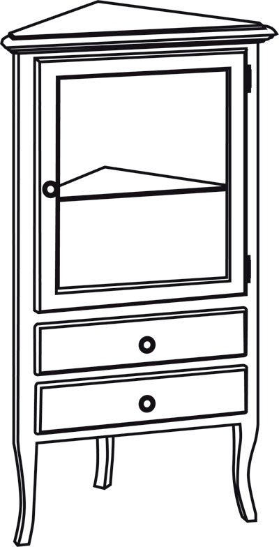 RETRO skříňka rohová 60x120x47cm, buk, pravá 1715